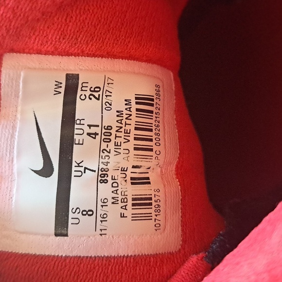 Nike Air Precision NBK Basketball Sport Tennis Shoes size 8 Blk University Red - Picture 10 of 12